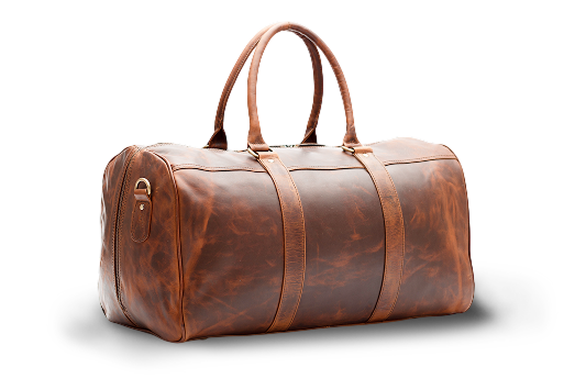 Premium genuine leather travel duffle bag manufacturer and exporter in India