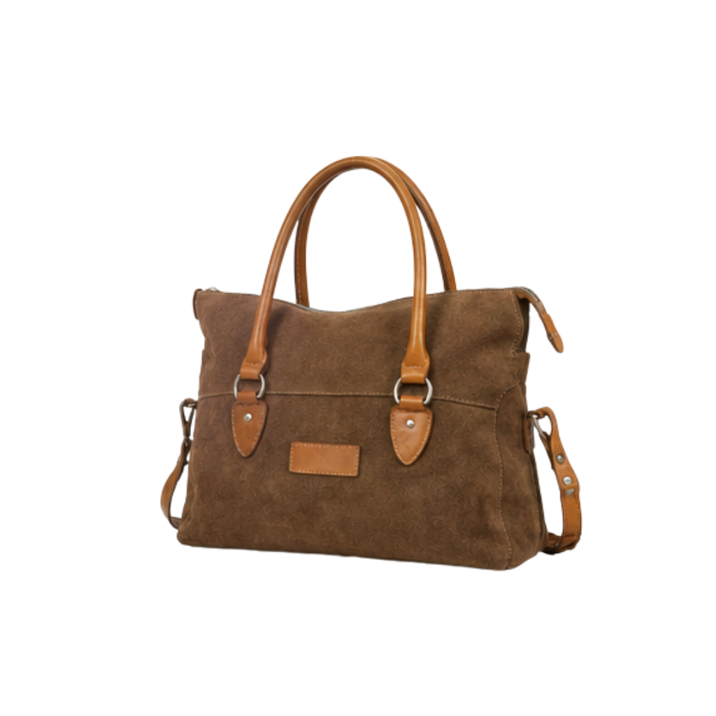 Premium Canvas Tote Bag with Genuine Leather Handles