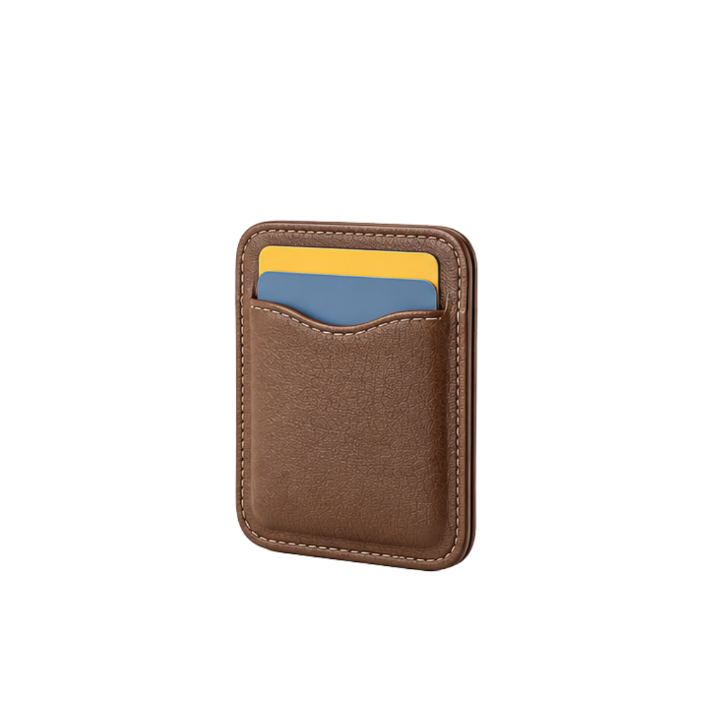 Noir Edge Genuine Leather Card Holder Wallet in Brown Finish