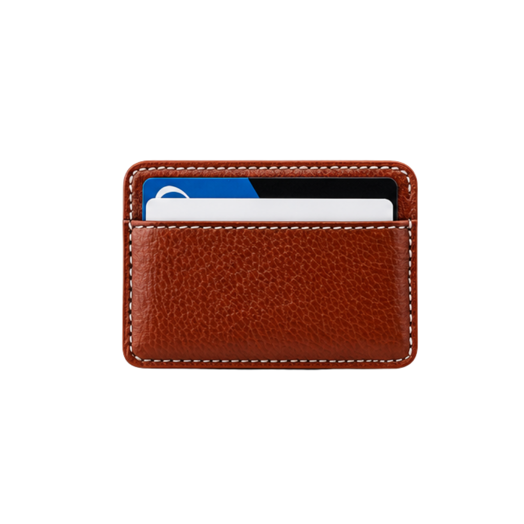 Rustline Genuine Leather Card Case with Dual Card Storage Slots