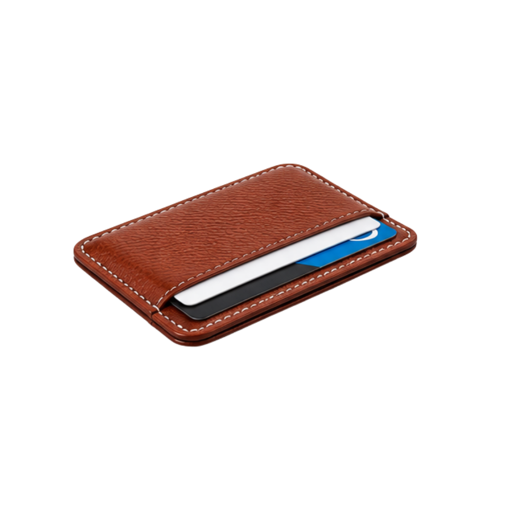 Rustline Handcrafted Leather Card Case in Rich Brown Finish