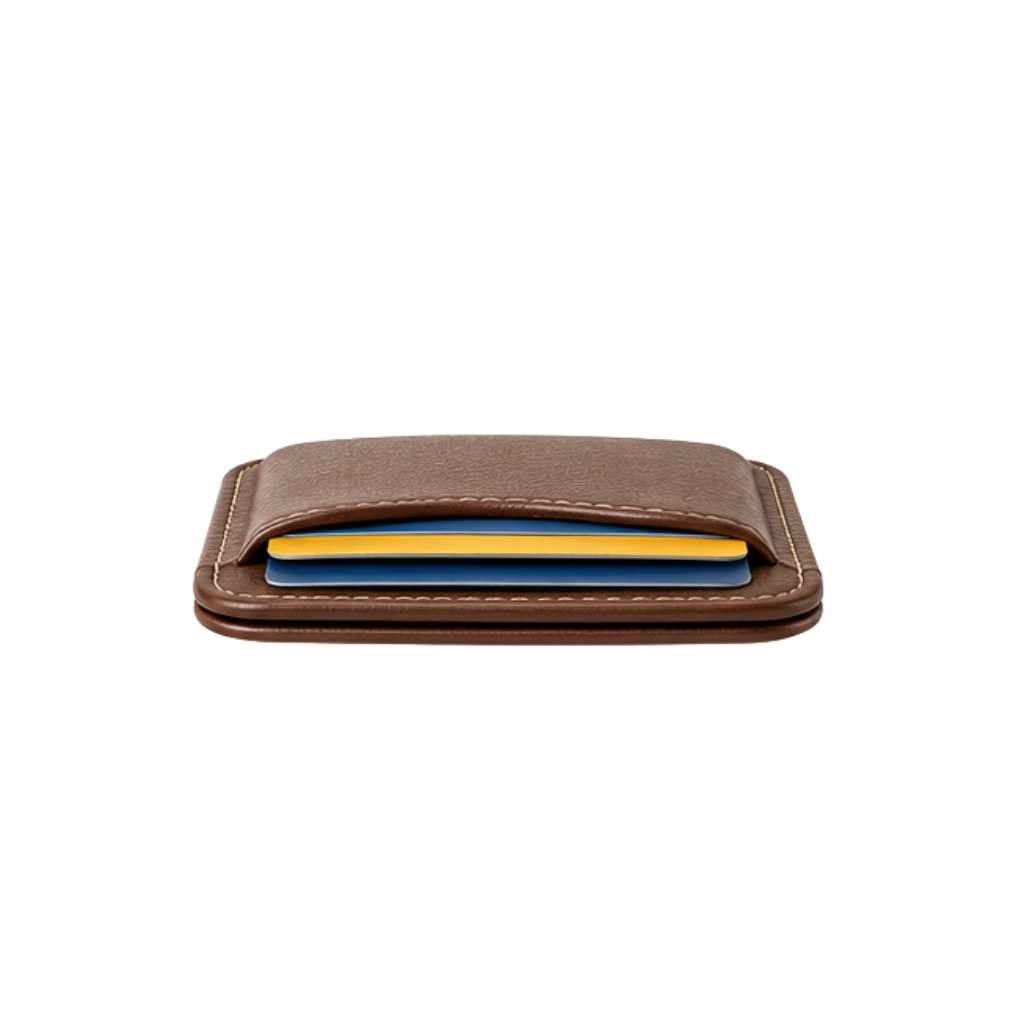 Slim Leather Card Wallet with Easy Access Card Slots