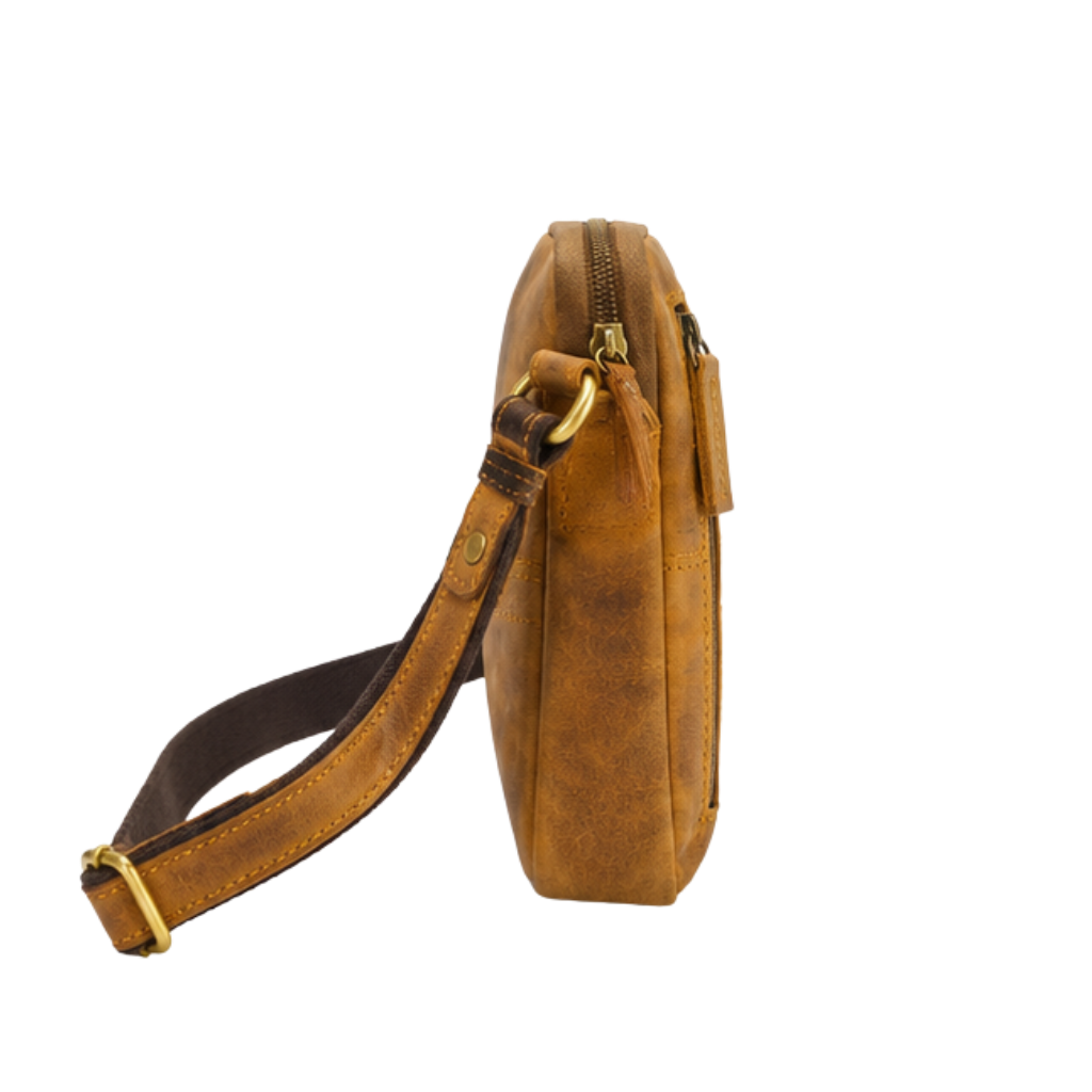 Genuine Leather Vertical Sling Bag
