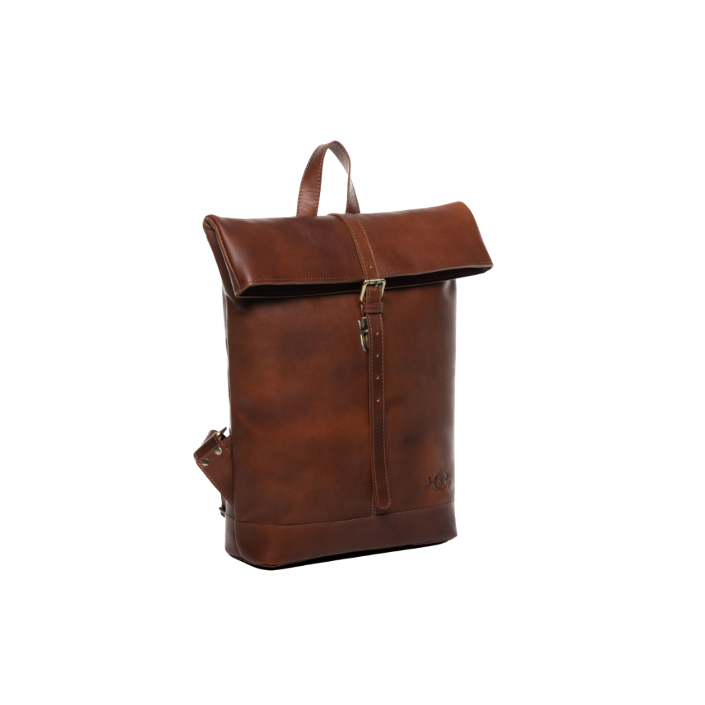 Genuine leather travel backpack manufactured in India for OEM and private label brands.