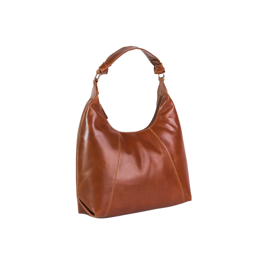 Handcrafted leather hobo bag with spacious interior