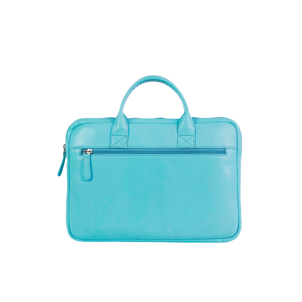 Slim leather laptop bag crafted from premium genuine leather