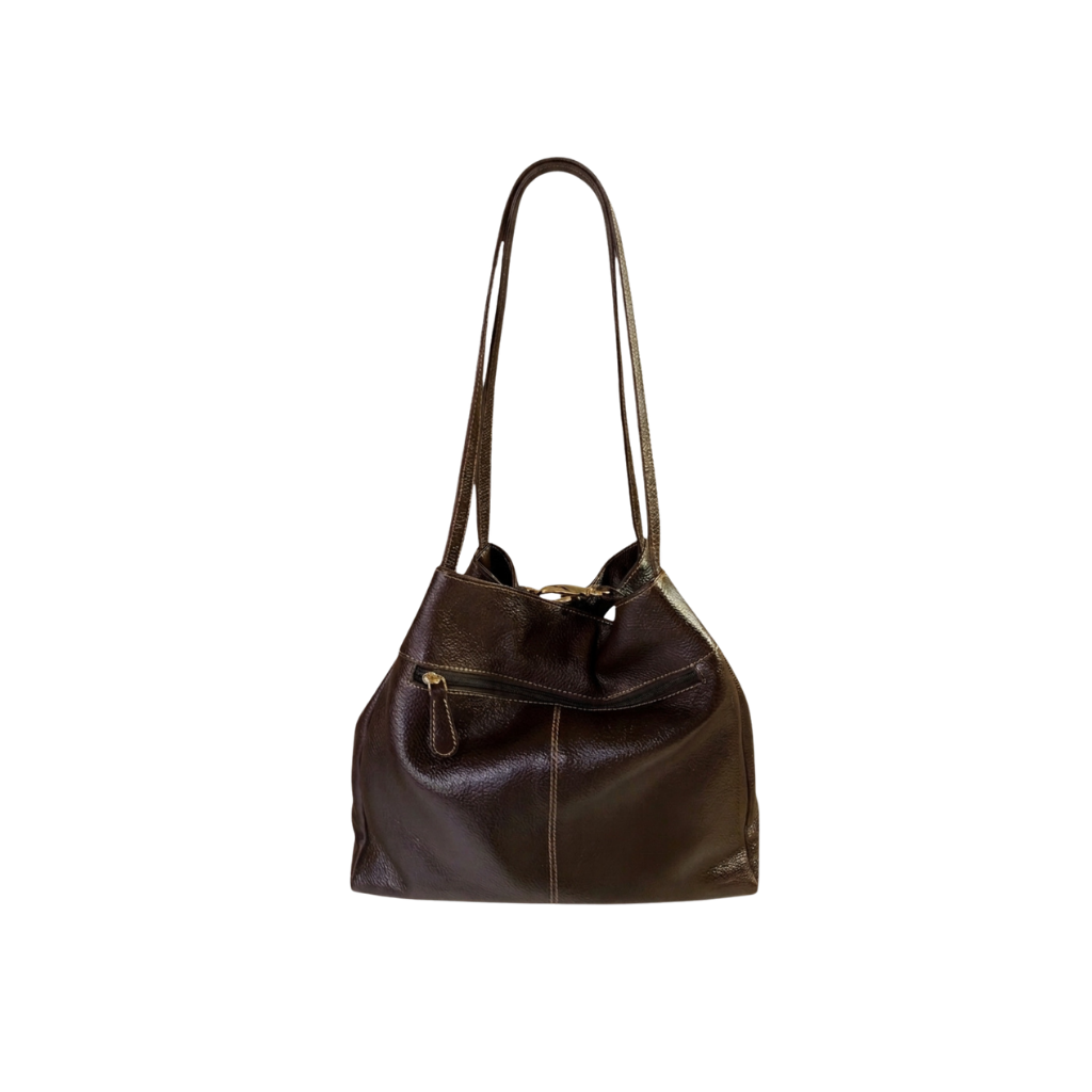 Soft slouchy genuine leather shoulder bag for women with spacious interior